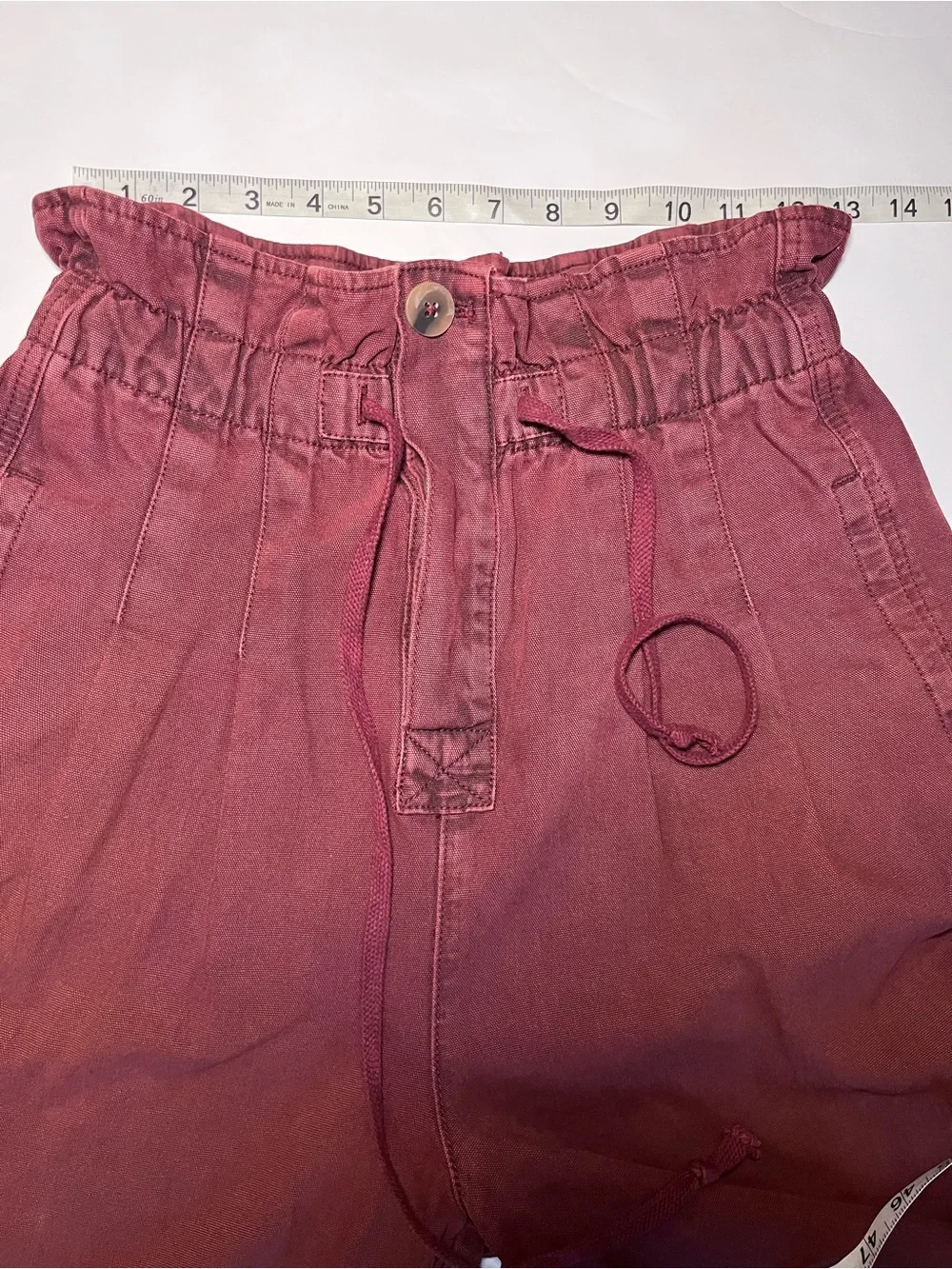 Free People Margate Pleated Paper Bag Trouser Pant Sz XS~ Boho Chic~Desert Vibe